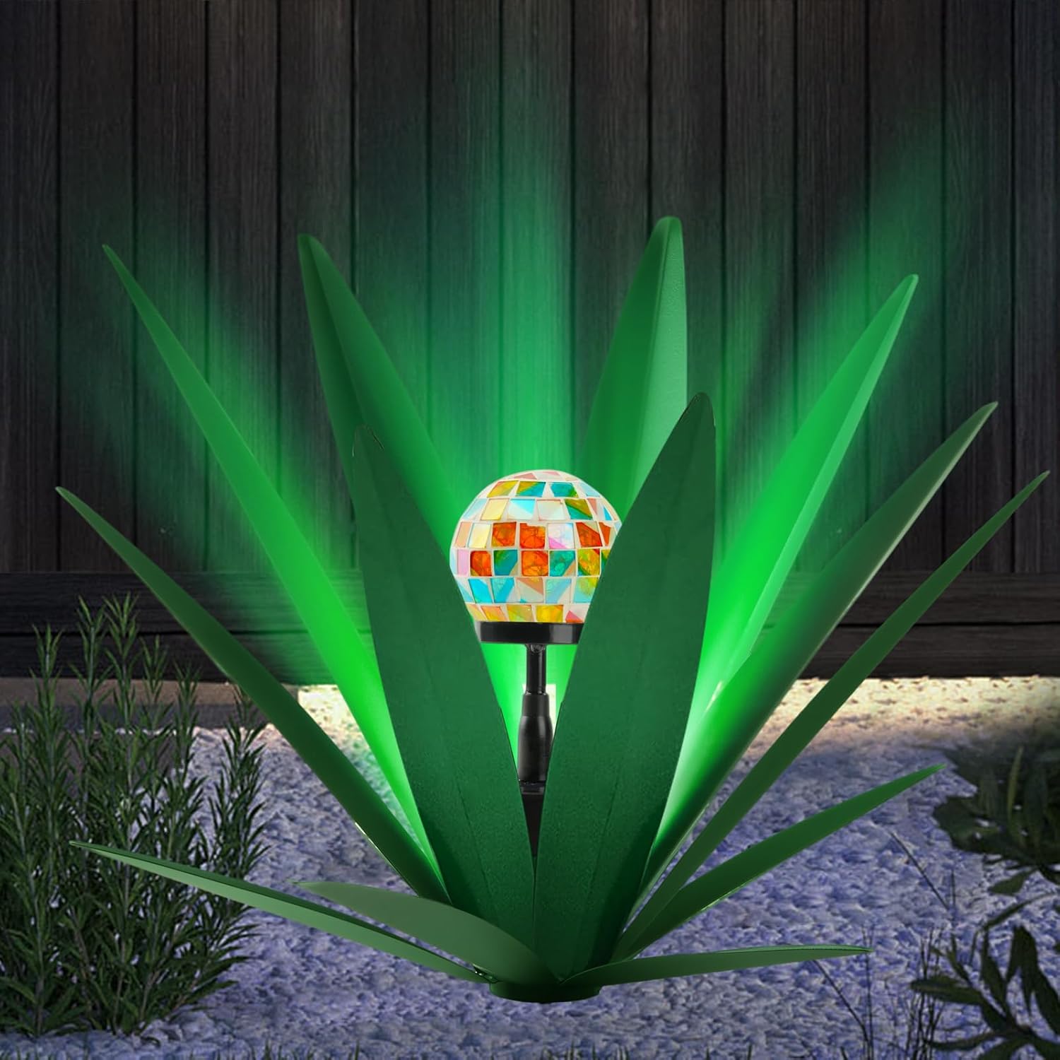 ライト・ランタン Soulabo x mana's farm AGAVE Amazon.com: Metal Agave Yard Art Garden Lights Solar Outdoor