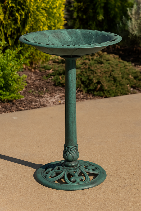 Mali 28" Outdoor Pedestal Bird Bath & Feeder